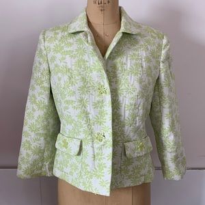 Hillard & Hanson Easter Spring brocade floral Jackie-O jacket 6